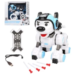 Radio vasitəsi ilə idarə olunan robot it Crazon Police, 22х18х25 sm, ağ