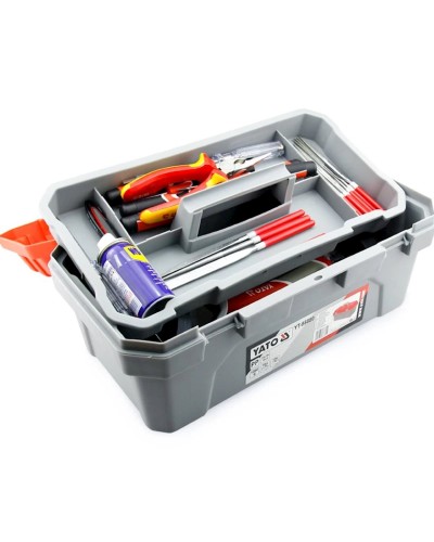 Alətlər üçün qutu Yato YT-88880, 35x18x16 sm, boz/qırmızı