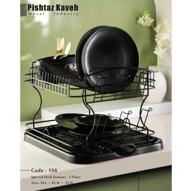 Qab-qacaq üçün quruducu vm386, metal, черная, 2 mərtəbəli, 54x42x32 sm