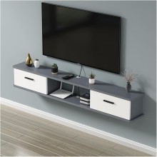TV üçün tumba TV Ev Plus 12115779, LDSP, ağ/boz, 180x27x30 sm