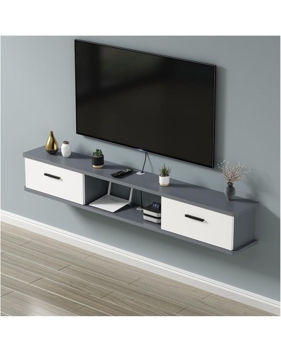 TV üçün tumba TV Ev Plus 12115779, LDSP, ağ/boz, 180x27x30 sm