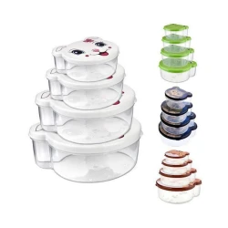 Набор контейнеров для хранения Hobby life Zoo круг, 4 шт, 750/500/300/200 мл, 14x16x6.5 см, пластик, с крышкой, в ассортименте Набор контейнеров для хранения Hobby life Zoo круг, 4 шт, 750/500/300/200 мл, 14x16x6.5 см, пластик, с крышкой, в ассортименте