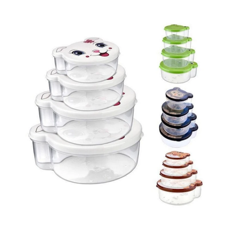 Набор контейнеров для хранения Hobby life Zoo круг, 4 шт, 750/500/300/200 мл, 14x16x6.5 см, пластик, с крышкой, в ассортименте Набор контейнеров для хранения Hobby life Zoo круг, 4 шт, 750/500/300/200 мл, 14x16x6.5 см, пластик, с крышкой, в ассортименте