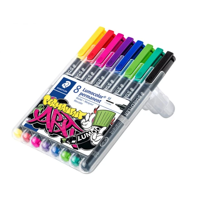 Davamlı markerlər Staedtler Lumocolor, M 1.0 mm, 8 rəng Davamlı markerlər Staedtler Lumocolor, M 1.0 mm, 8 rəng