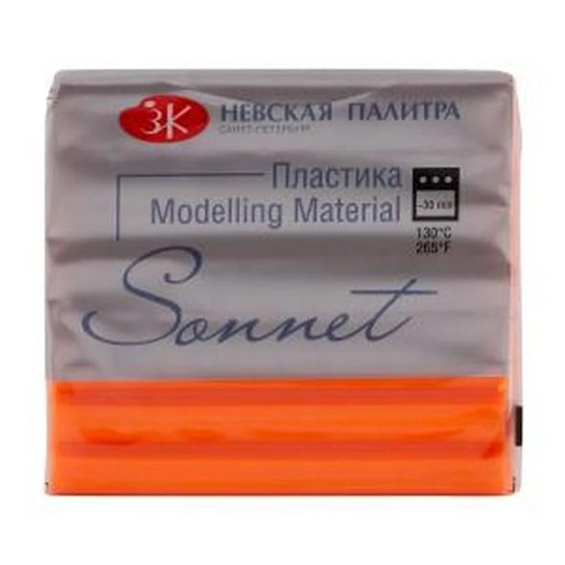 Полимерная глина Невская палитра Сонет, флуоресцентный оранжевый, 56г