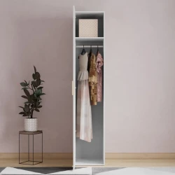 Шкаф Art Mebel 6, 210x60x45 см, ламинат, белый Шкаф Art Mebel 6, 210x60x45 см, ламинат, белый