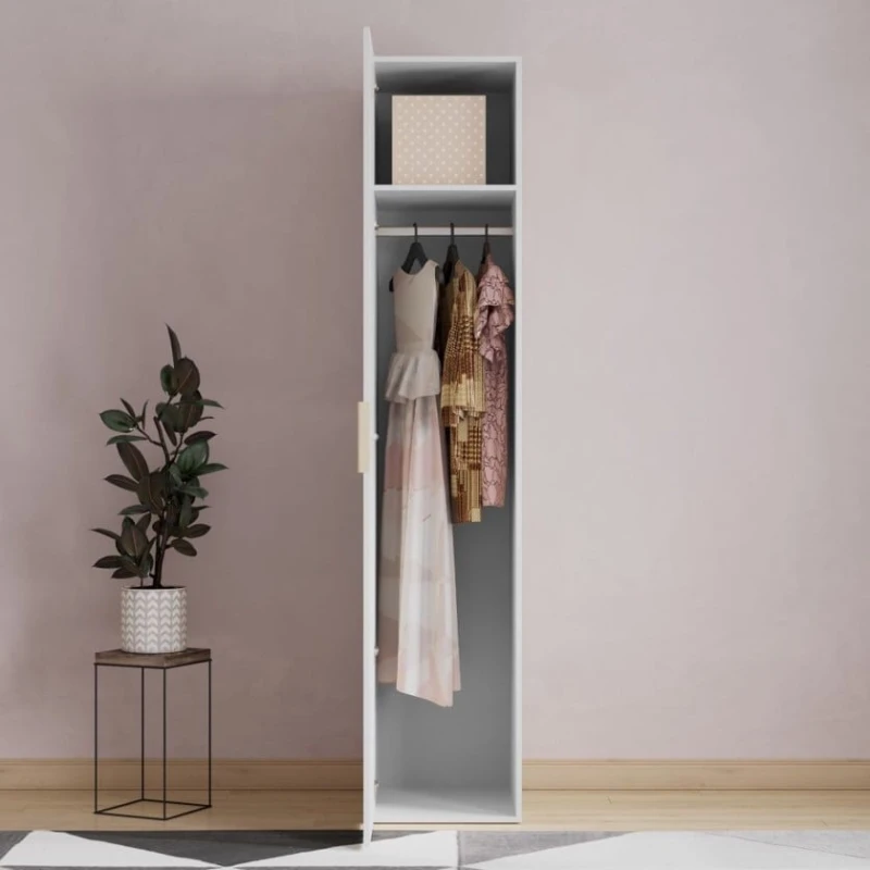 Шкаф Art Mebel 6, 210x60x45 см, ламинат, белый Шкаф Art Mebel 6, 210x60x45 см, ламинат, белый