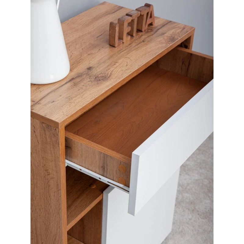 Тумба Letta, ЛДСП, белая/коричневая, 80x30x59 см Тумба Letta, ЛДСП, белая/коричневая, 80x30x59 см