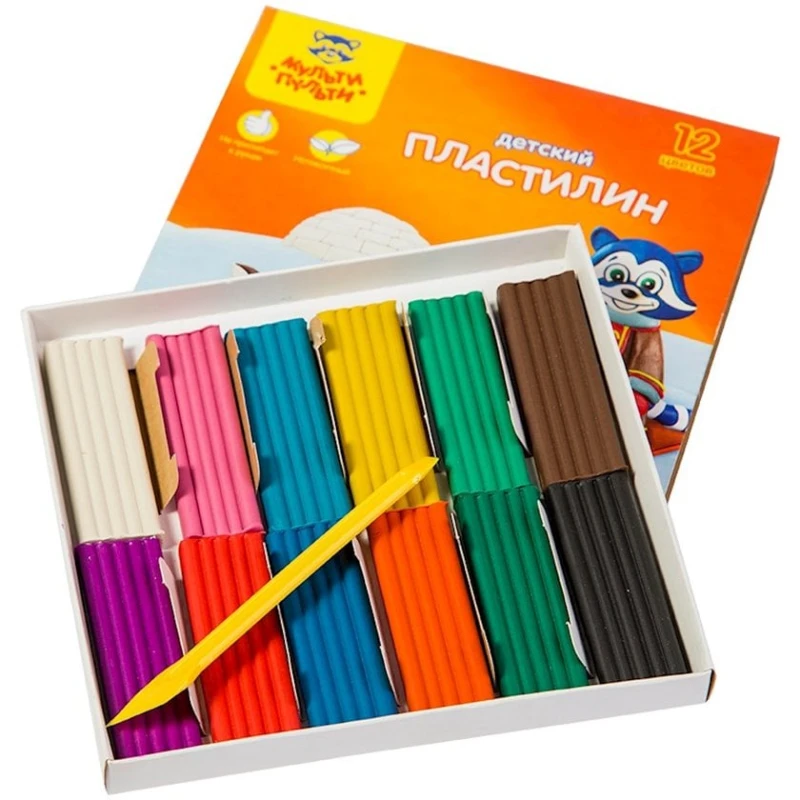 Пластилин Мульти-Пульти Енот на Аляске, 12 цветов, 180 г Пластилин Мульти-Пульти Енот на Аляске, 12 цветов, 180 г