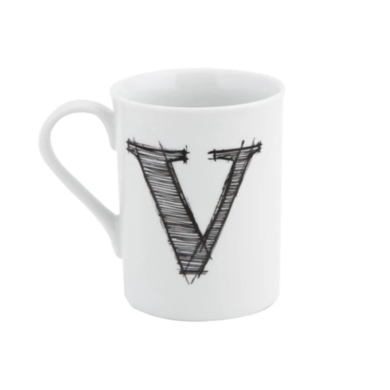 Кружка Porland Letter V 04AP016135, белая, 285 мл