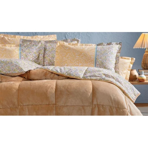 Комплект постельного белья Yataş Lesly Triola, одеяло 195x215 см, простыня 160x200 см, наволочки 50x70 см 2 шт, двуспальный, хлопок/полиэстер, Sarı Комплект постельного белья Yataş Lesly Triola, одеяло 195x215 см, простыня 160x200 см, наволочки 50x70 см 2 шт, двуспальный, хлопок/полиэстер, Sarı