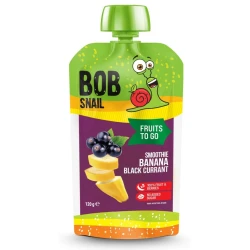 Meyvə-giləmeyvəli püre Bob Snail Smoothie Banan-Qara qarağat, 120 q