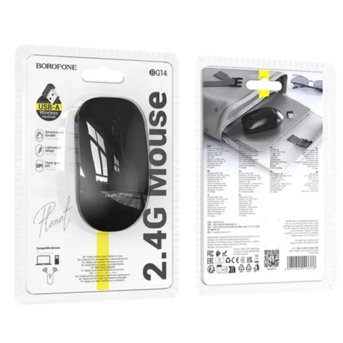 Мышь Borofone BG14 Planet 2.4G Black Мышь Borofone BG14 Planet 2.4G Black