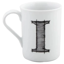 Кружка Porland Letter (I), фарфор, белая, 285 мл