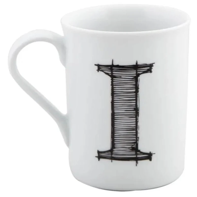 Krujka Porland Letter (I), farfor, ağ, 285 ml