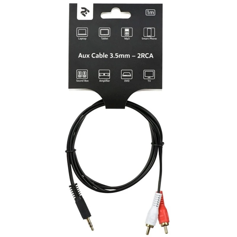 Кабель AUX 2E Cable 3.5 мм to 2RCA 1 м Кабель AUX 2E Cable 3.5 мм to 2RCA 1 м