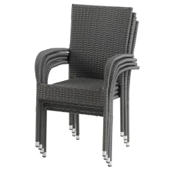 Садовый стул JYSK Gudhjem, искусственный ротанг, серый, 55x68x106 см