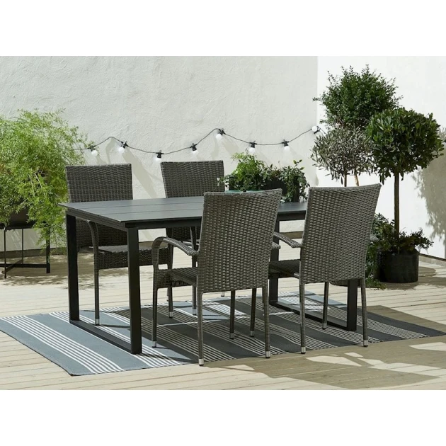 Садовый стул JYSK Gudhjem, искусственный ротанг, серый, 55x68x106 см Садовый стул JYSK Gudhjem, искусственный ротанг, серый, 55x68x106 см