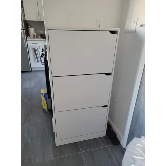 Тумба для обуви Art Mebel 32, ламинат, белая, 110х60х30 см