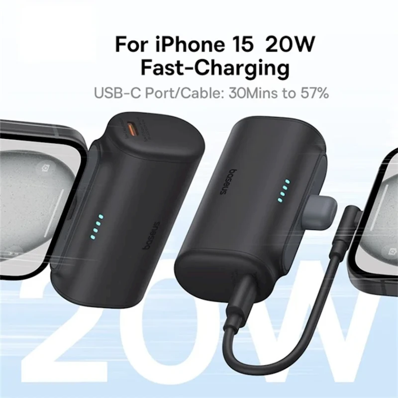 Внешний аккумулятор Baseus Compact Series 5000 mAh Type-C 20W Black Внешний аккумулятор Baseus Compact Series 5000 mAh Type-C 20W Black