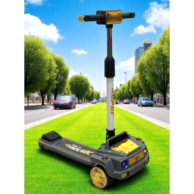 Uşaqlar üçün samokat M6745 Gelandewagen, boz/sarı