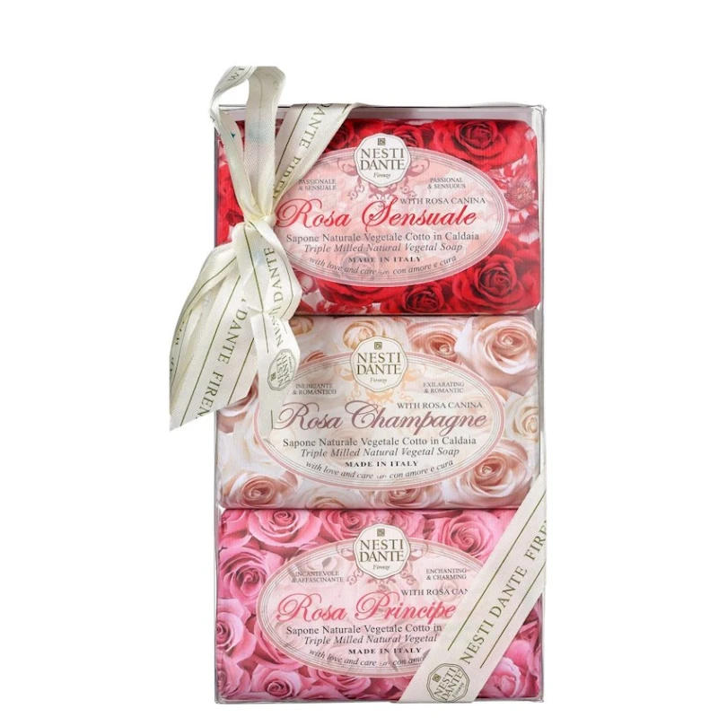 Подарочный набор мыла Nesti Dante Rosa Set, 3 шт, 150 г