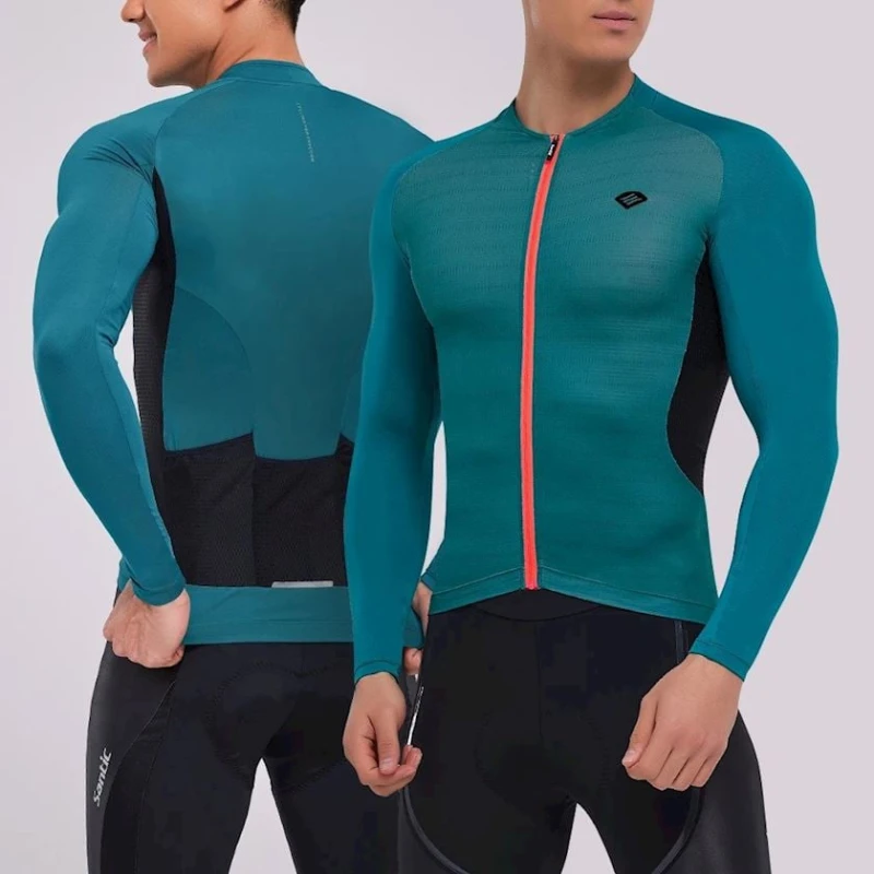 Велоджерси Santic M1C01126V, зеленая, полиэстер/спандекс, размер M