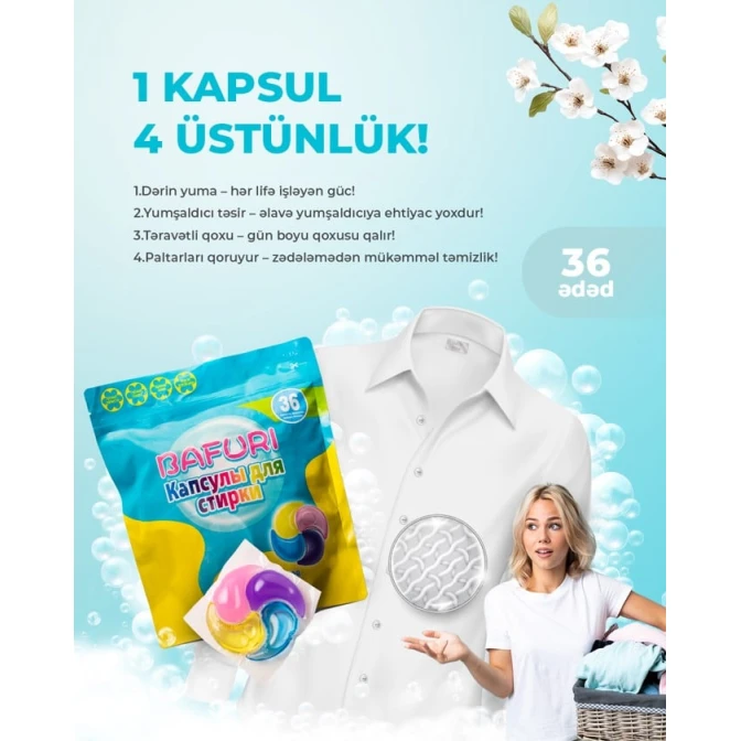 Капсулы для стирки Bafuri Universal, 36 шт Капсулы для стирки Bafuri Universal, 36 шт