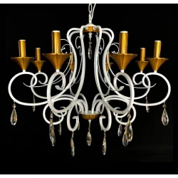 Люстра подвесная Şəms Aydınlatma 8107-8 WT, белая/золотистая Люстра подвесная Şəms Aydınlatma 8107-8 WT, белая/золотистая