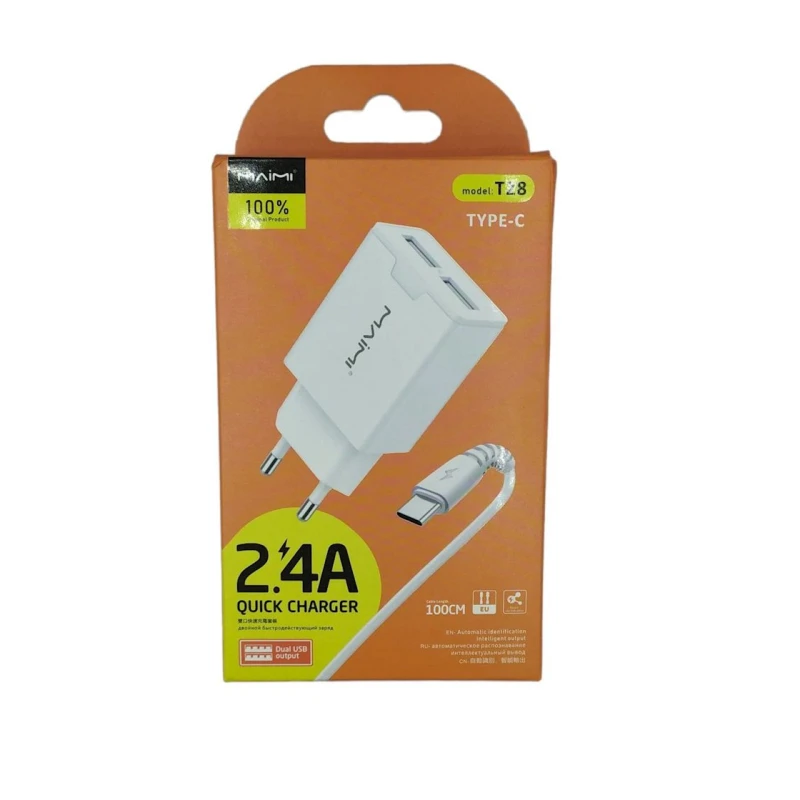 Сетевое зарядное устройство Maimi T28 with Type-C, Белый Сетевое зарядное устройство Maimi T28 with Type-C, Белый