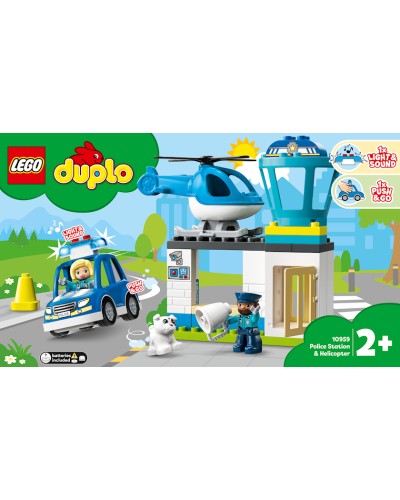 Konstruktor LEGO Duplo Police Station & Helicopter 10959, 2+ yaş, 40 hissə