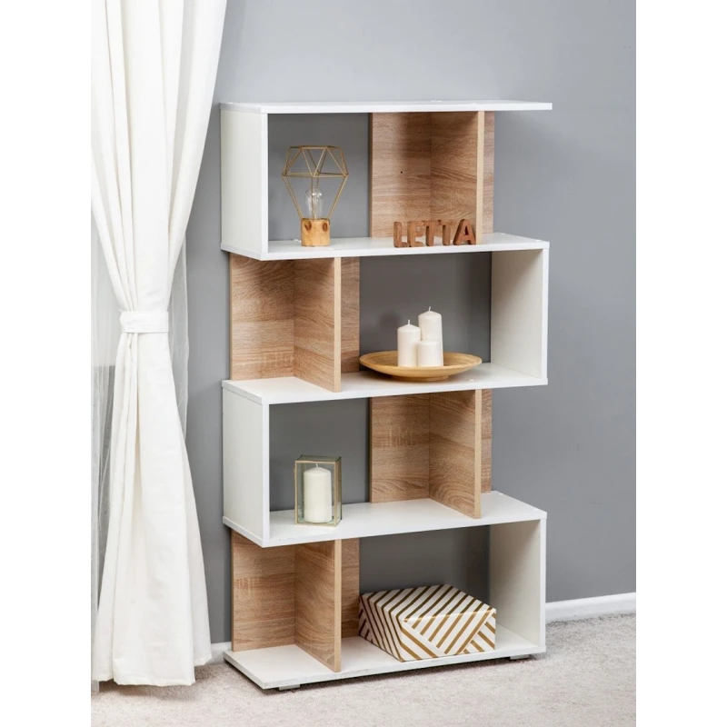 Стеллаж Letta Mix White, 138х28х75 см, ЛДСП, белый Стеллаж Letta Mix White, 138х28х75 см, ЛДСП, белый