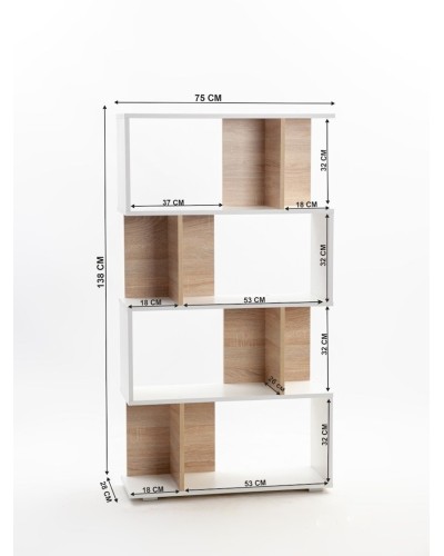 Stellaj Letta Mix White, 138х28х75 sm, LDSP, ağ