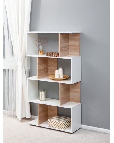 Stellaj Letta Mix White, 138х28х75 sm, LDSP, ağ
