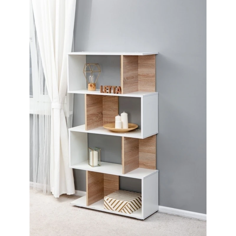 Стеллаж Letta Mix White, 138х28х75 см, ЛДСП, белый Стеллаж Letta Mix White, 138х28х75 см, ЛДСП, белый