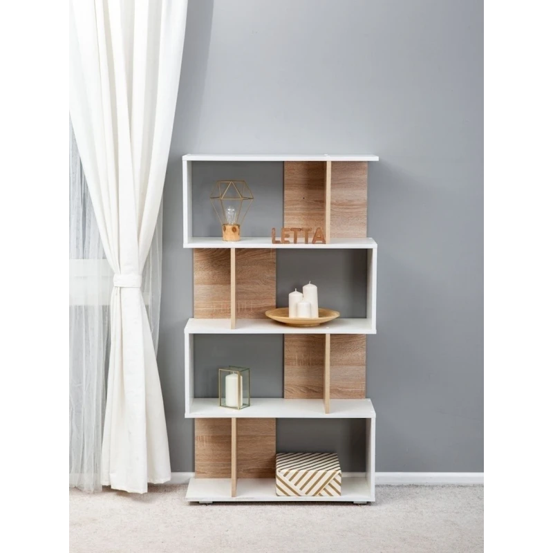 Стеллаж Letta Mix White, 138х28х75 см, ЛДСП, белый Стеллаж Letta Mix White, 138х28х75 см, ЛДСП, белый