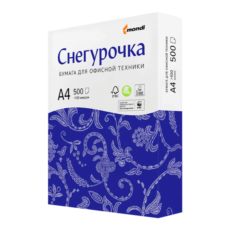 Офисная бумага Mondi, A4, Снегурочка, 500шт Офисная бумага Mondi, A4, Снегурочка, 500шт