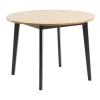 Обеденный стол JYSK Jegind, МДФ/дубовый шпон/массив каучукового дерева, коричневый/черный, диаметр 105 см Обеденный стол JYSK Jegind, МДФ/дубовый шпон/массив каучукового дерева, коричневый/черный, диаметр 105 см