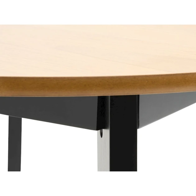 Обеденный стол JYSK Jegind, МДФ/дубовый шпон/массив каучукового дерева, коричневый/черный, диаметр 105 см Обеденный стол JYSK Jegind, МДФ/дубовый шпон/массив каучукового дерева, коричневый/черный, диаметр 105 см