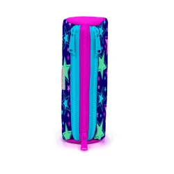 Пенал-футляр Coral High 22311, 7x7x22 см, синий/розовый