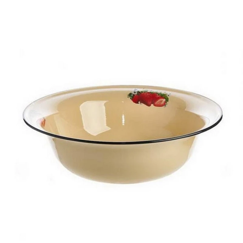 Таз эмалированный СтальЭмаль Клубника С3021.П*59, желтый, 9.5л