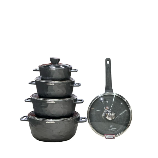 Набор посуды Life Smile LF-SM-009, серый, 5 предмета Набор посуды Life Smile LF-SM-009, серый, 5 предмета