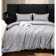 Yataq dəsti Luxe Cotton 000758, yorğan üzü 200x220 sm, mələfə 240x260 sm, yastıq üzü 50х70 sm, ikinəfərlik, lüks-satin, boz