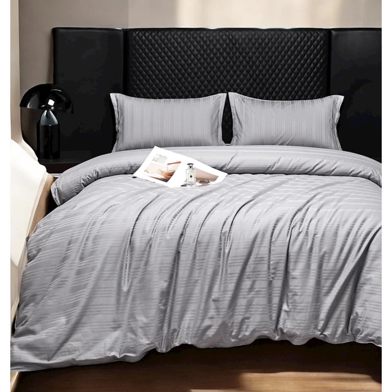 Комплект постельного белья Luxe Cotton 000758, пододеяльник 200x220 см, простыня 240x260 см, наволочка 50х70 см, двуспальный, люкс-сатин, серый Комплект постельного белья Luxe Cotton 000758, пододеяльник 200x220 см, простыня 240x260 см, наволочка 50х70 см, двуспальный, люкс-сатин, серый