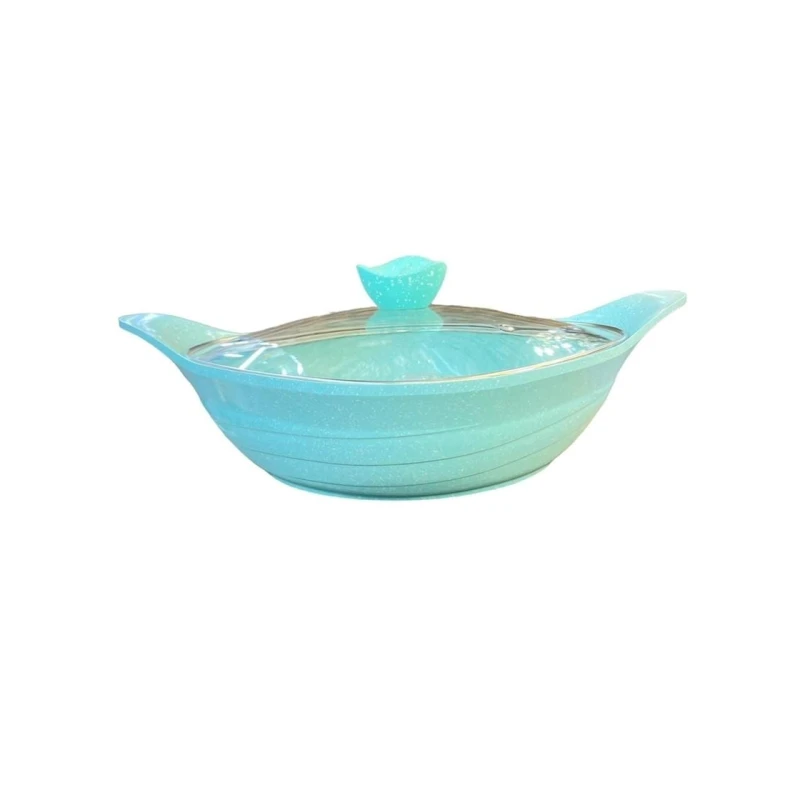 Qazan dəsti ZTW-QZ36, 22/24/28/32 sm, qranit/şüşə, mavi