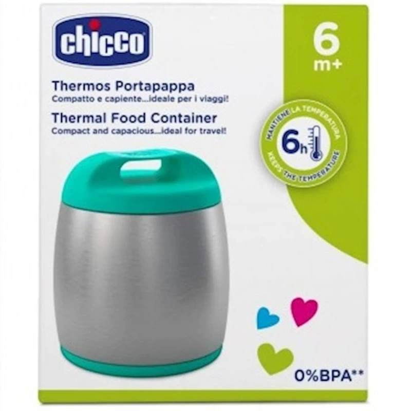 Термос для хранения пищи Chicco, 350 мл, бирюзовый, 0м+ Термос для хранения пищи Chicco, 350 мл, бирюзовый, 0м+