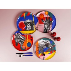 Boşqablar dəsti Porland Wild Life 04ALM007235, 4 əd, rəngbərəng, 28 sm, 4 əd