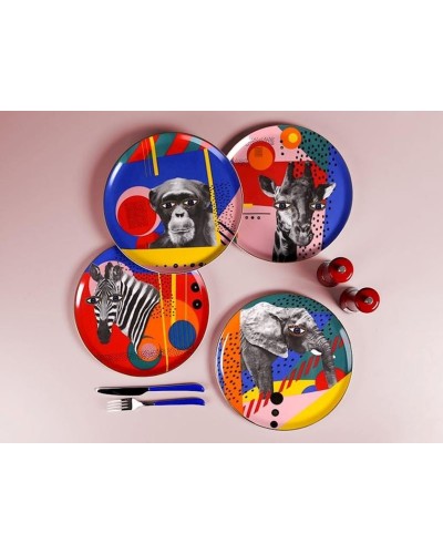 Boşqablar dəsti Porland Wild Life 04ALM007235, 4 əd, rəngbərəng, 28 sm, 4 əd