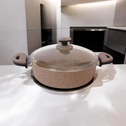 Кастрюля Gallery Home GH-000118, 26 см, гранит, коричневая