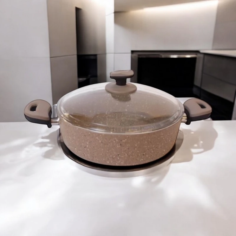 Кастрюля Gallery Home GH-000118, 26 см, гранит, коричневая